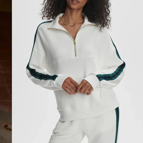 Varley White Zip-Up with Gold Accents - Picture 10 of 12